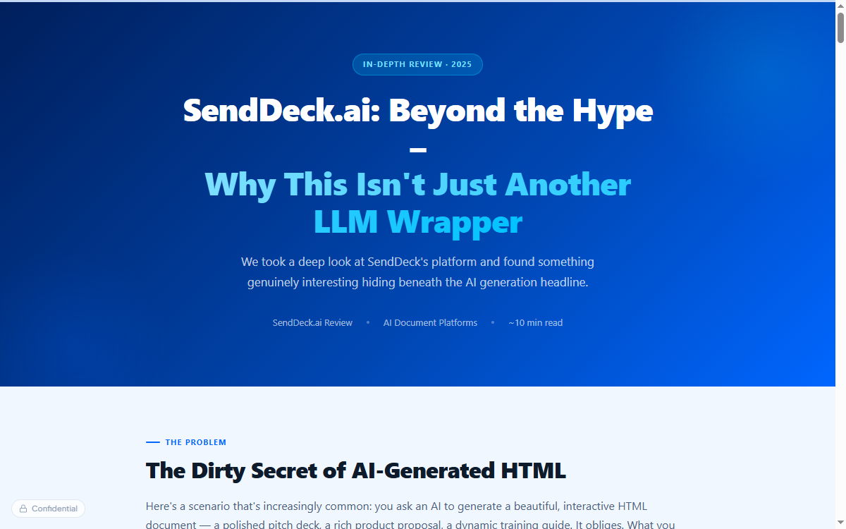 SendDeck document viewer with branded sharing link